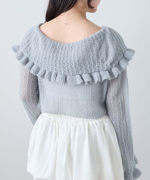 MAJESTIC LEGON / マジェスティックレゴン カーディガン・ボレロ | キャミセットビッグカラーフリルカーデ | 詳細24