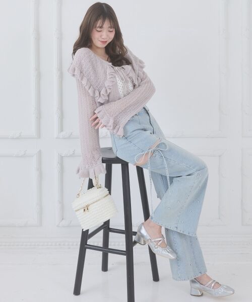 MAJESTIC LEGON / マジェスティックレゴン カーディガン・ボレロ | キャミセットビッグカラーフリルカーデ | 詳細26