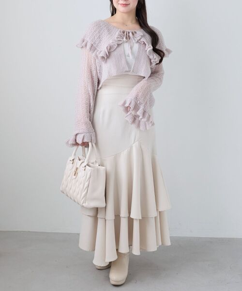 MAJESTIC LEGON / マジェスティックレゴン カーディガン・ボレロ | キャミセットビッグカラーフリルカーデ | 詳細28