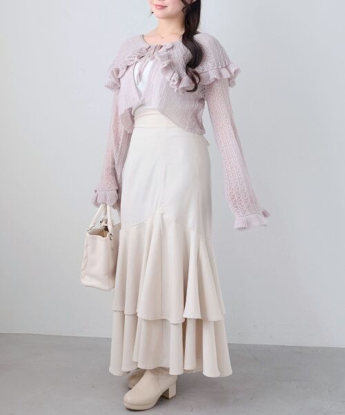 MAJESTIC LEGON / マジェスティックレゴン カーディガン・ボレロ | キャミセットビッグカラーフリルカーデ | 詳細29