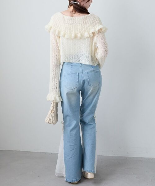 MAJESTIC LEGON / マジェスティックレゴン カーディガン・ボレロ | キャミセットビッグカラーフリルカーデ | 詳細5