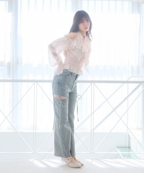 MAJESTIC LEGON / マジェスティックレゴン シャツ・ブラウス | アメスリフリルリボンブラウス | 詳細10