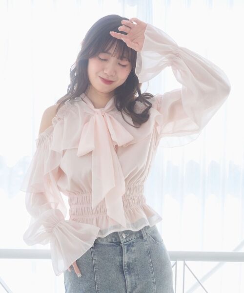 MAJESTIC LEGON / マジェスティックレゴン シャツ・ブラウス | アメスリフリルリボンブラウス | 詳細11
