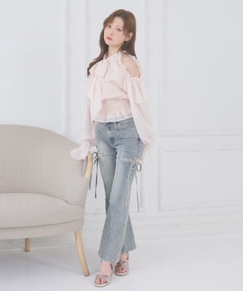 MAJESTIC LEGON / マジェスティックレゴン シャツ・ブラウス | アメスリフリルリボンブラウス | 詳細12