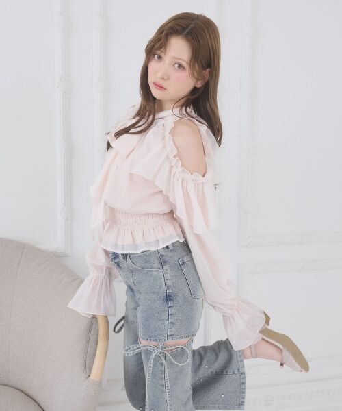 MAJESTIC LEGON / マジェスティックレゴン シャツ・ブラウス | アメスリフリルリボンブラウス | 詳細14