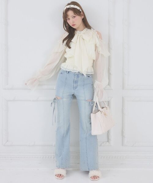 MAJESTIC LEGON / マジェスティックレゴン シャツ・ブラウス | アメスリフリルリボンブラウス | 詳細2