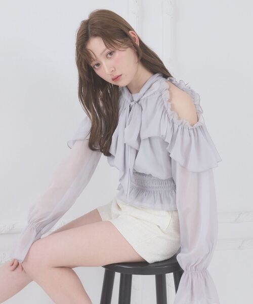 MAJESTIC LEGON / マジェスティックレゴン シャツ・ブラウス | アメスリフリルリボンブラウス | 詳細24