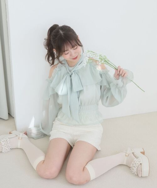 MAJESTIC LEGON / マジェスティックレゴン シャツ・ブラウス | アメスリフリルリボンブラウス | 詳細26