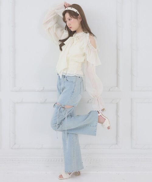 MAJESTIC LEGON / マジェスティックレゴン シャツ・ブラウス | アメスリフリルリボンブラウス | 詳細3