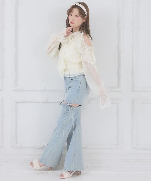 MAJESTIC LEGON / マジェスティックレゴン シャツ・ブラウス | アメスリフリルリボンブラウス | 詳細4