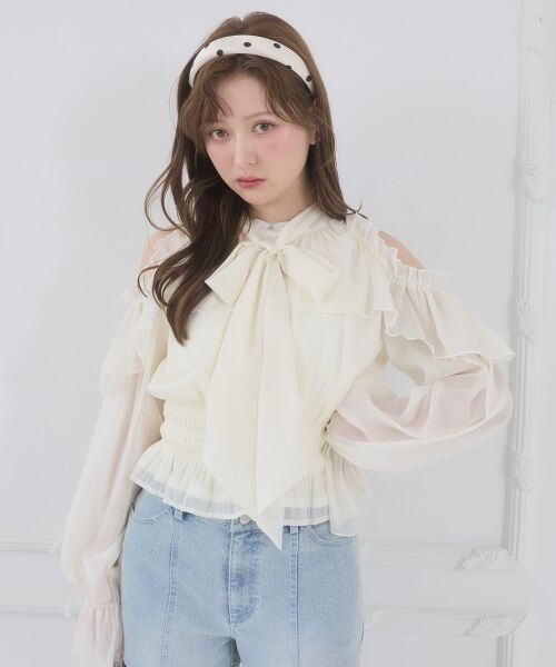 MAJESTIC LEGON / マジェスティックレゴン シャツ・ブラウス | アメスリフリルリボンブラウス | 詳細5