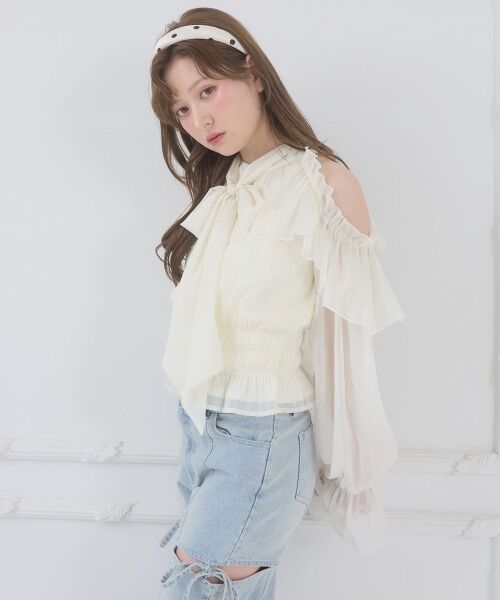 MAJESTIC LEGON / マジェスティックレゴン シャツ・ブラウス | アメスリフリルリボンブラウス | 詳細6