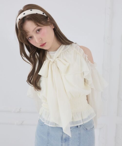 MAJESTIC LEGON / マジェスティックレゴン シャツ・ブラウス | アメスリフリルリボンブラウス | 詳細9