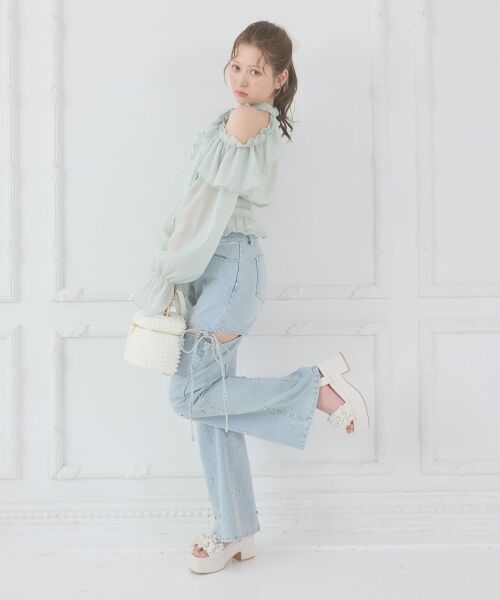 MAJESTIC LEGON / マジェスティックレゴン シャツ・ブラウス | アメスリフリルリボンブラウス | 詳細30