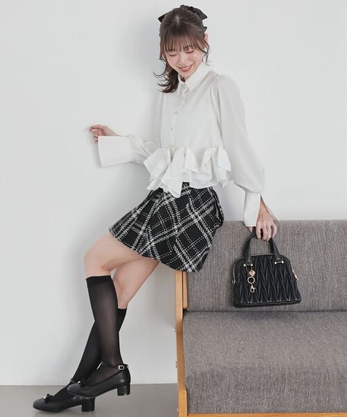 MAJESTIC LEGON / マジェスティックレゴン ミニ・ひざ丈スカート | ボックスプリーツフレアミニスカパン | 詳細10