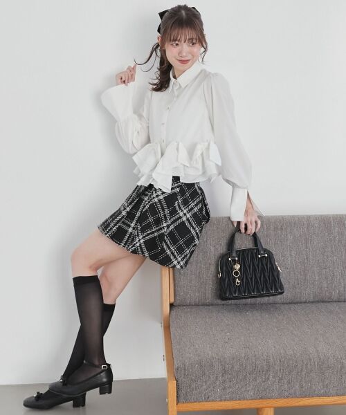 MAJESTIC LEGON / マジェスティックレゴン ミニ・ひざ丈スカート | ボックスプリーツフレアミニスカパン | 詳細9