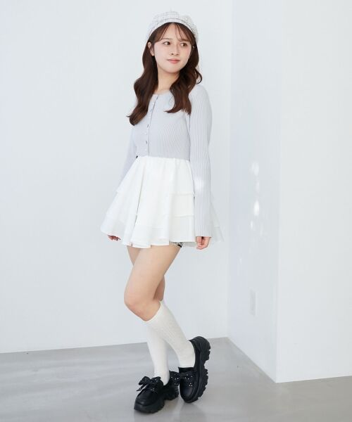 MAJESTIC LEGON / マジェスティックレゴン ミニ丈・ひざ丈ワンピース | ニットドッキングティアードミニワンピ | 詳細19