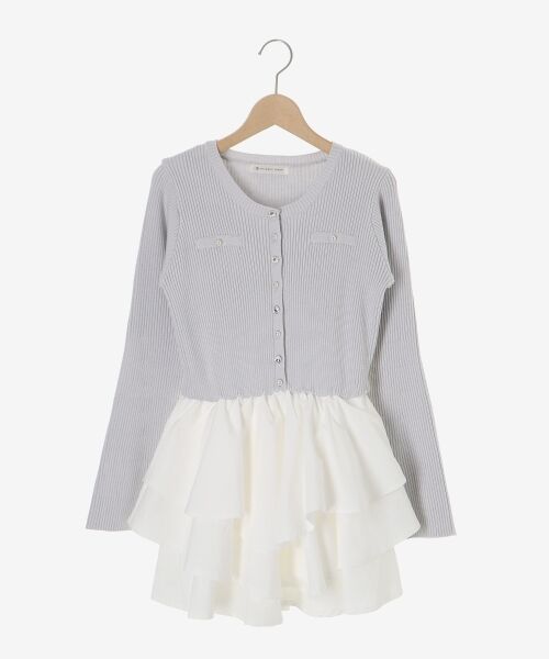 MAJESTIC LEGON / マジェスティックレゴン ミニ丈・ひざ丈ワンピース | ニットドッキングティアードミニワンピ | 詳細28