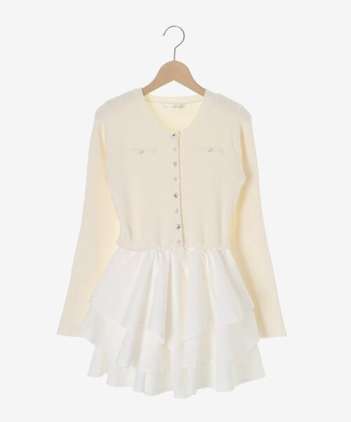 MAJESTIC LEGON / マジェスティックレゴン ミニ丈・ひざ丈ワンピース | ニットドッキングティアードミニワンピ | 詳細25