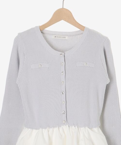 MAJESTIC LEGON / マジェスティックレゴン ミニ丈・ひざ丈ワンピース | ニットドッキングティアードミニワンピ | 詳細29