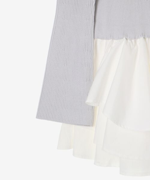 MAJESTIC LEGON / マジェスティックレゴン ミニ丈・ひざ丈ワンピース | ニットドッキングティアードミニワンピ | 詳細30