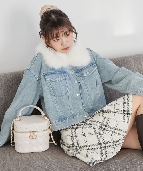 MAJESTIC LEGON / マジェスティックレゴン ブルゾン | 2wayフェイクファーカラーブルゾン（ブルー）