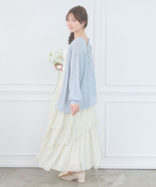 MAJESTIC LEGON / マジェスティックレゴン カーディガン・ボレロ | レースアップスカシ柄ミディカーデ | 詳細16