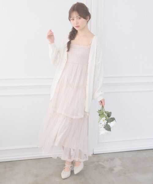 MAJESTIC LEGON / マジェスティックレゴン カーディガン・ボレロ | レースアップスカシ柄ミディカーデ | 詳細2