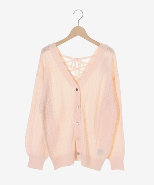 MAJESTIC LEGON / マジェスティックレゴン カーディガン・ボレロ | レースアップスカシ柄ミディカーデ | 詳細22