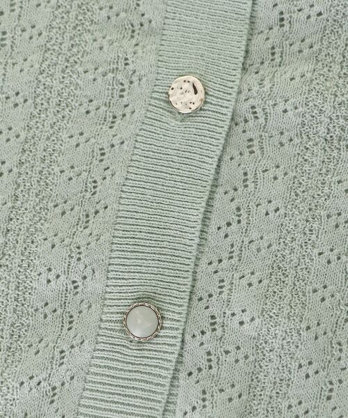 MAJESTIC LEGON / マジェスティックレゴン カーディガン・ボレロ | レースアップスカシ柄ミディカーデ | 詳細28