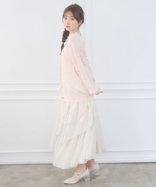 MAJESTIC LEGON / マジェスティックレゴン カーディガン・ボレロ | レースアップスカシ柄ミディカーデ | 詳細8