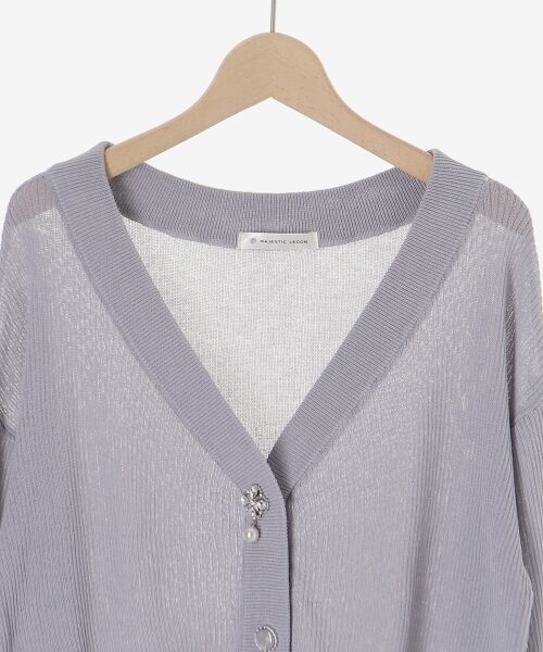 MAJESTIC LEGON / マジェスティックレゴン カーディガン・ボレロ | ビジューボタンUVカットカーデ | 詳細25