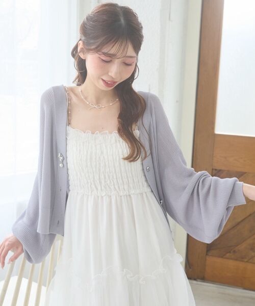 MAJESTIC LEGON / マジェスティックレゴン カーディガン・ボレロ | ビジューボタンUVカットカーデ | 詳細15