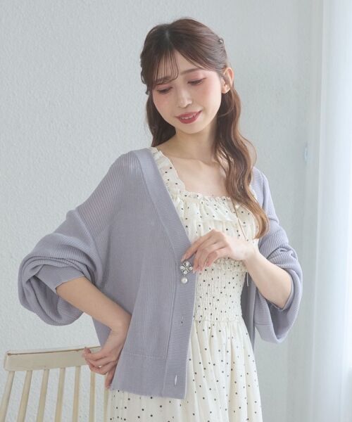 MAJESTIC LEGON / マジェスティックレゴン カーディガン・ボレロ | ビジューボタンUVカットカーデ | 詳細16