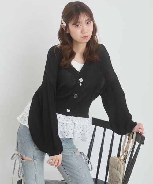 MAJESTIC LEGON / マジェスティックレゴン カーディガン・ボレロ | ビジューボタンUVカットカーデ | 詳細25