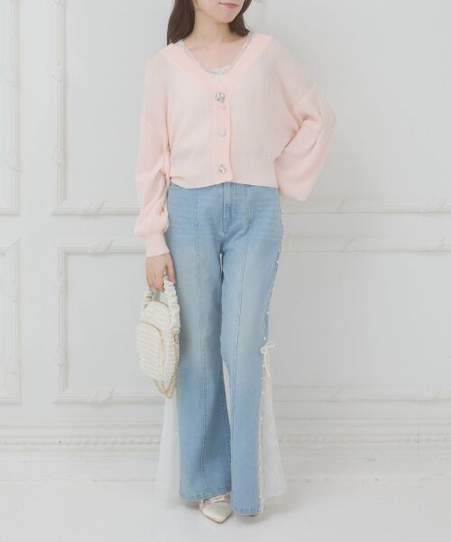 MAJESTIC LEGON / マジェスティックレゴン カーディガン・ボレロ | ビジューボタンUVカットカーデ | 詳細8