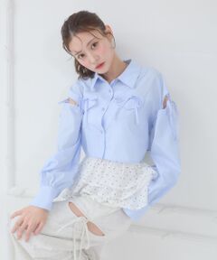 MAJESTIC LEGON / マジェスティックレゴン シャツ・ブラウス | キラキラオープンショルダーシャツ