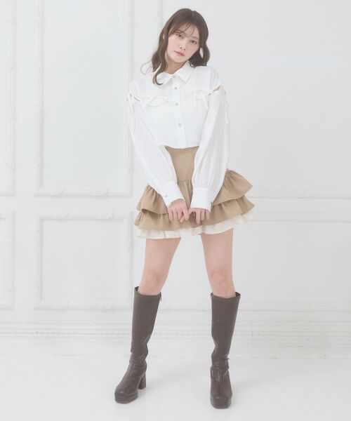 MAJESTIC LEGON / マジェスティックレゴン シャツ・ブラウス | キラキラオープンショルダーシャツ | 詳細1