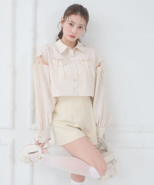 MAJESTIC LEGON / マジェスティックレゴン シャツ・ブラウス | キラキラオープンショルダーシャツ | 詳細12