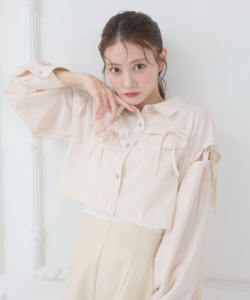 MAJESTIC LEGON / マジェスティックレゴン シャツ・ブラウス | キラキラオープンショルダーシャツ | 詳細16