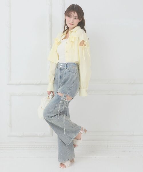 MAJESTIC LEGON / マジェスティックレゴン シャツ・ブラウス | キラキラオープンショルダーシャツ | 詳細18