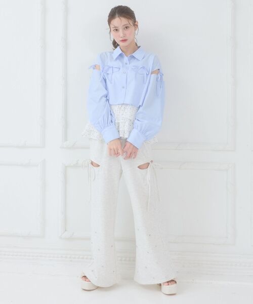 MAJESTIC LEGON / マジェスティックレゴン シャツ・ブラウス | キラキラオープンショルダーシャツ | 詳細25