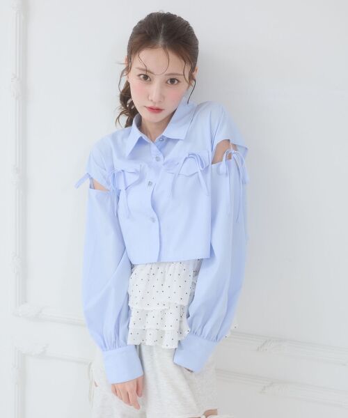 MAJESTIC LEGON / マジェスティックレゴン シャツ・ブラウス | キラキラオープンショルダーシャツ | 詳細27