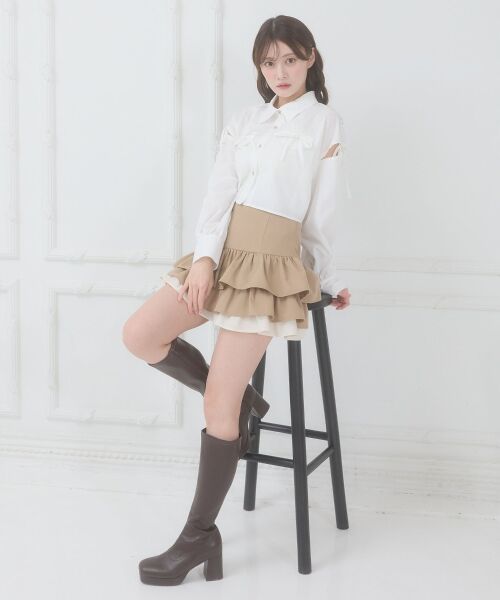 MAJESTIC LEGON / マジェスティックレゴン シャツ・ブラウス | キラキラオープンショルダーシャツ | 詳細3