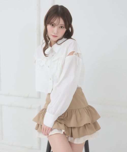 MAJESTIC LEGON / マジェスティックレゴン シャツ・ブラウス | キラキラオープンショルダーシャツ | 詳細4