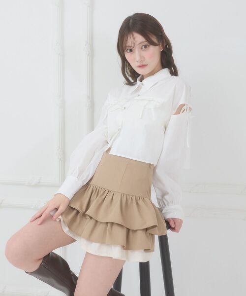 MAJESTIC LEGON / マジェスティックレゴン シャツ・ブラウス | キラキラオープンショルダーシャツ | 詳細7