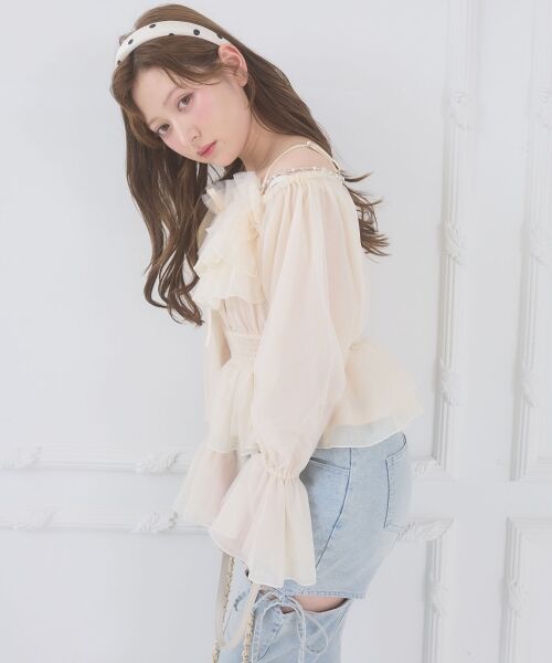 MAJESTIC LEGON / マジェスティックレゴン シャツ・ブラウス | チェーン付きシアーフリルブラウス | 詳細11