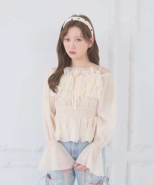 MAJESTIC LEGON / マジェスティックレゴン シャツ・ブラウス | チェーン付きシアーフリルブラウス | 詳細13