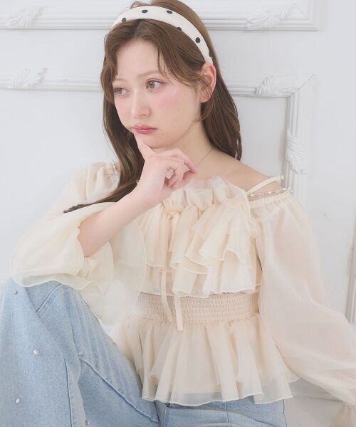 MAJESTIC LEGON / マジェスティックレゴン シャツ・ブラウス | チェーン付きシアーフリルブラウス | 詳細16