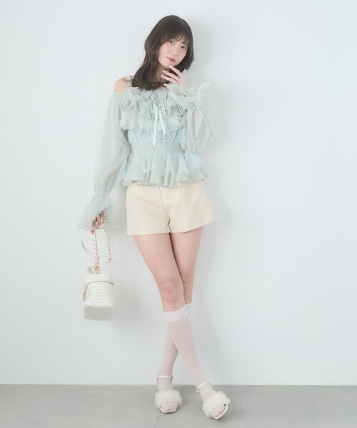 MAJESTIC LEGON / マジェスティックレゴン シャツ・ブラウス | チェーン付きシアーフリルブラウス | 詳細17